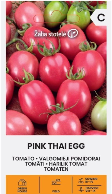 Pomidor Pink Thai Egg o jasnoróżowym kolorze owoców nasiona Žalia stotelė